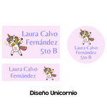 Etiquetas termoadhesivas para marcar uniformes, útiles escolares, ropa, toallas y otros materiales textiles.